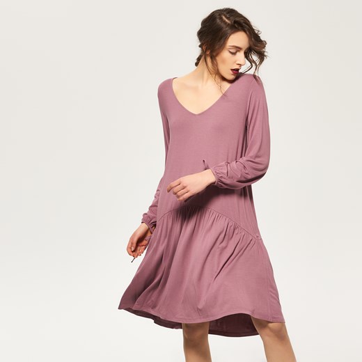 Reserved - Gładka sukienka mini - Fioletowy rozowy Reserved XS 