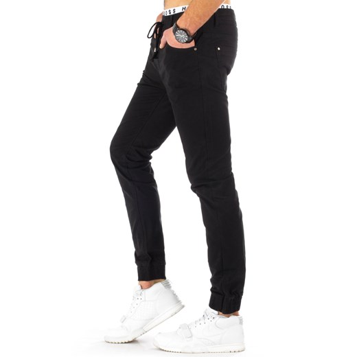 Spodnie sportowe męskie joggery czarne (ux0809)