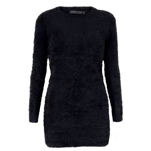 Włochaty sweter tunika, czarny czarny Lin.h.h. XL/XXL Creestyle