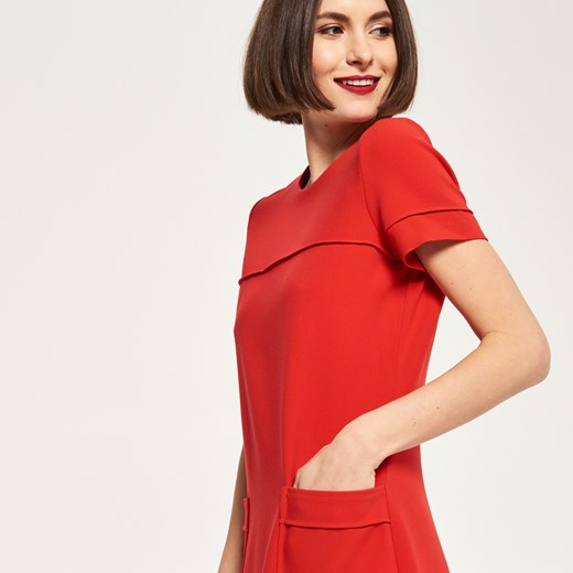Reserved - Sukienka z kieszeniami - Czerwony pomaranczowy Reserved 38 