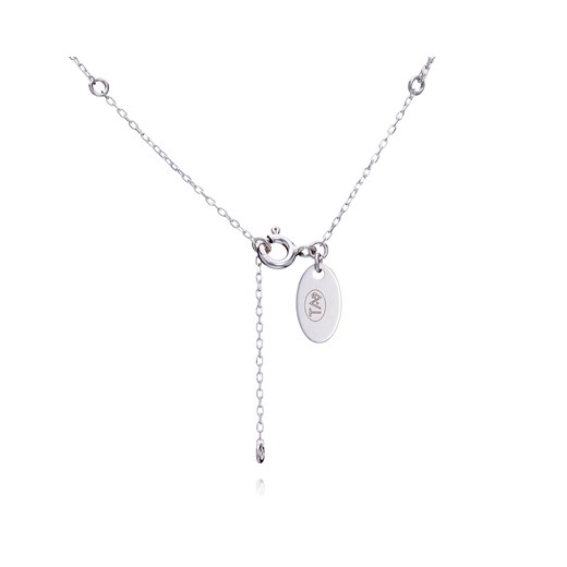 Naszyjnik srebrny, delikatny podwójny łańcuszek, ażurowy modny trójkąt blaszka Taviano  46 promocyjna cena Taviano moja biżuteria 