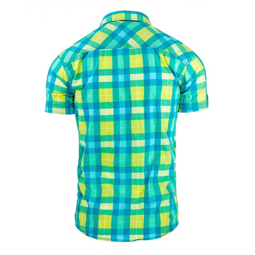 Koszula męska turkusowo-żółta (kx0654)