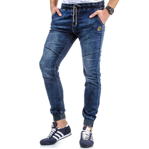Spodnie joggery męskie niebieskie (ux0450)