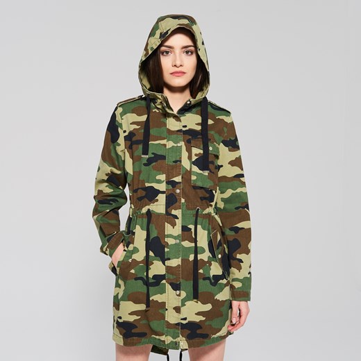 Sinsay - Parka moro - Wielobarwny zielony Sinsay XL