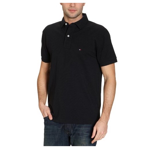 Koszulka polo Tommy Hilfiger Core/New Tommy Knit S/sl dla mężczyzn, kolor: czarny (New Black)