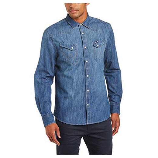 Koszula Wrangler dla mężczyzn, kolor: niebieski (Indigo), rozmiar: S Wrangler niebieski XXL Amazon