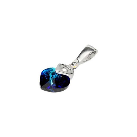 Srebrny wisiorek z kryształem Swarovski SERCE W 943 Bermuda Blue  Polcarat Design  