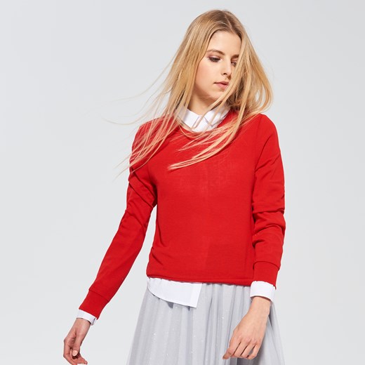 Sinsay - Cienki sweter - Czerwony Sinsay pomaranczowy L 