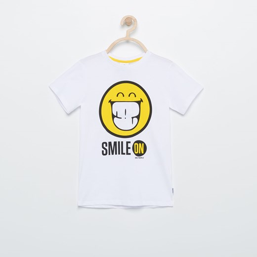 Reserved - T-shirt smiley - Biały Reserved  140 