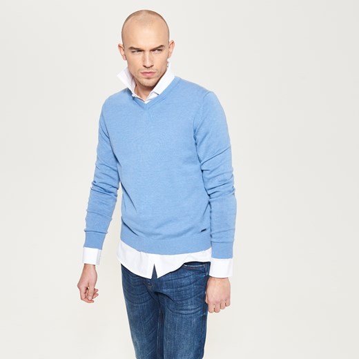 Reserved - Klasyczny sweter - Niebieski  Reserved L 