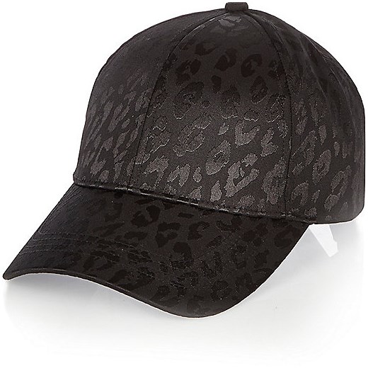 Black animal print cap 