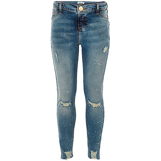 Girls blue ripped paint Molly jeggings 