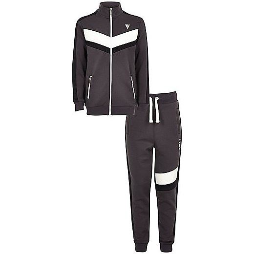 Boys grey track top and joggers set  River Island szary  