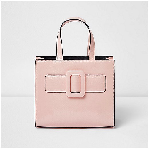 Girls pink boxy buckle tote bag 