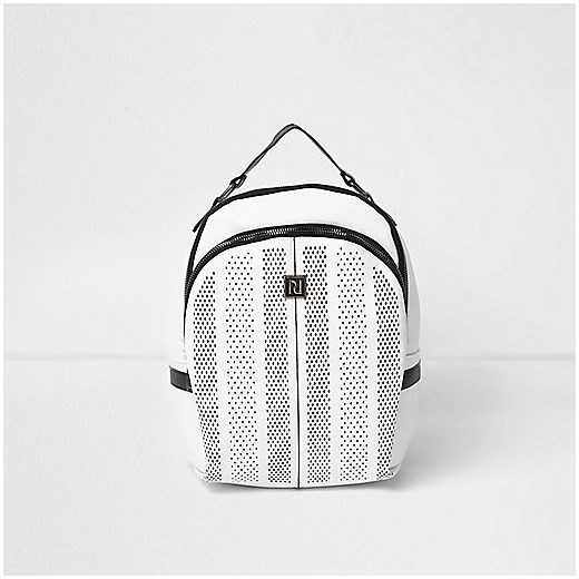 Girls white perforated sports trifold purse 