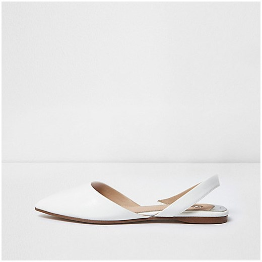 White pointed slingback shoes  River Island   