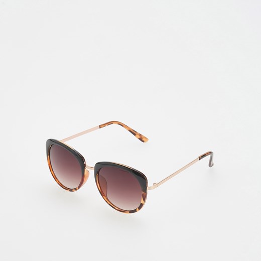 Reserved - Okulary przeciwsłoneczne - Brązowy Reserved fioletowy One Size 