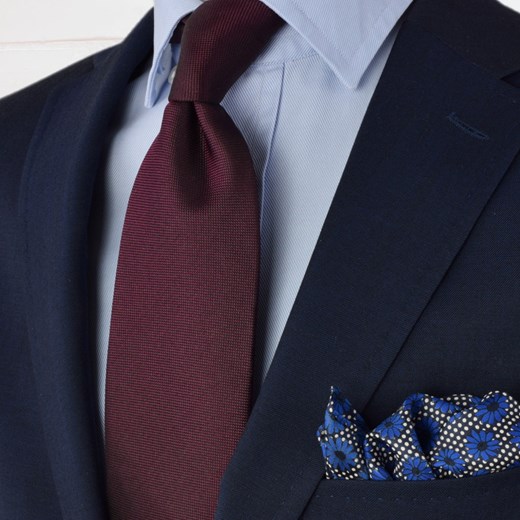 Krawat jedwabny  - jednolity brązowy / bordowy Republic Of Ties czarny  