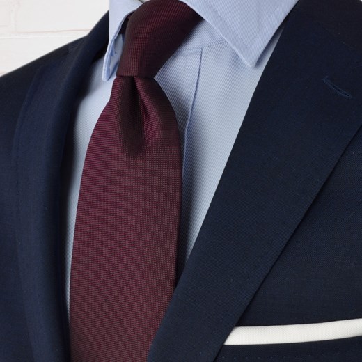 Krawat jedwabny  - jednolity brązowy / bordowy Republic Of Ties niebieski  