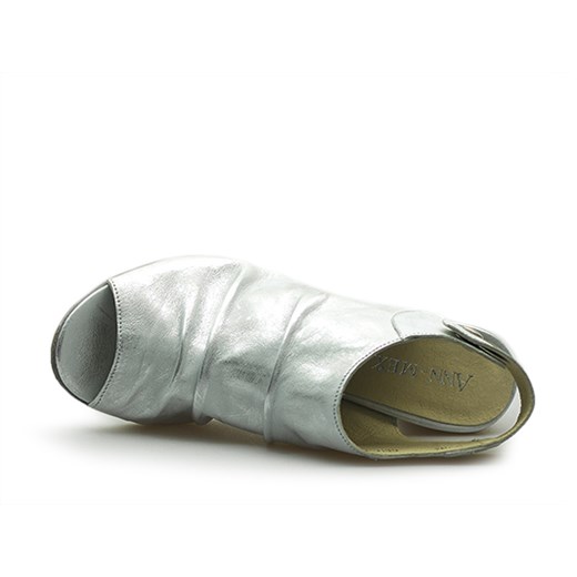 Sandały Ann-Mex 7204 00AA Białe srebro licowe