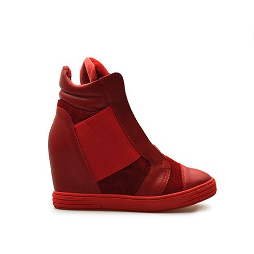 Sneakersy CheBello 528/D Czerwone lico + welur