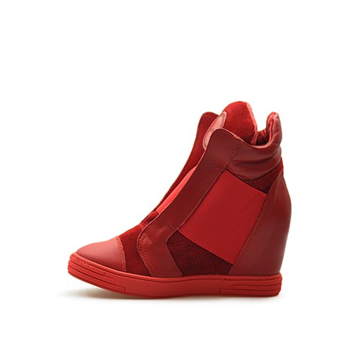 Sneakersy CheBello 528/D Czerwone lico + welur