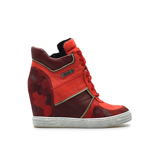 Sneakersy Simen 0384 Czerwone/bordowe lico + nubuk