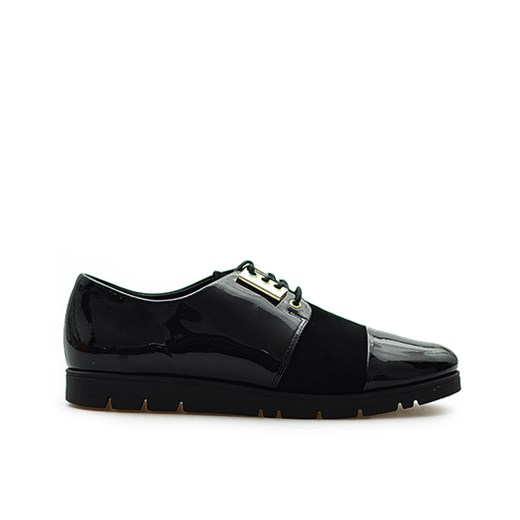 Półbuty Ulmani shoes 12806/L1-Z1-L1 Czarne lakierowane + zamszowe