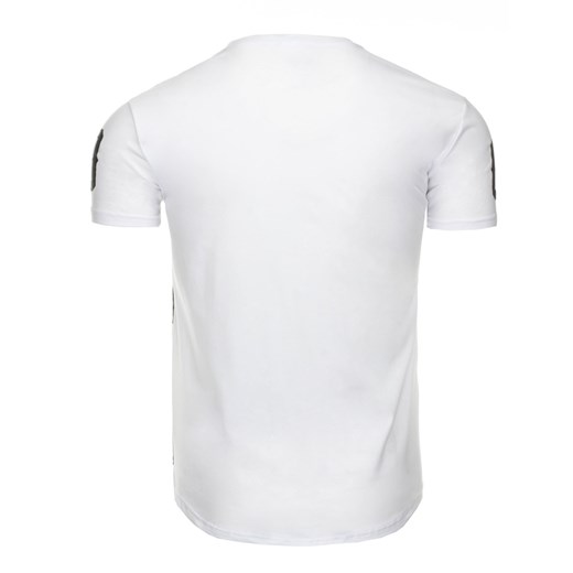 T-shirt męski z nadrukiem biały (rx1780)   XXL DSTREET