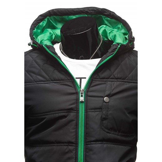 Czarno-zielona kurtka męska zimowa Denley 99