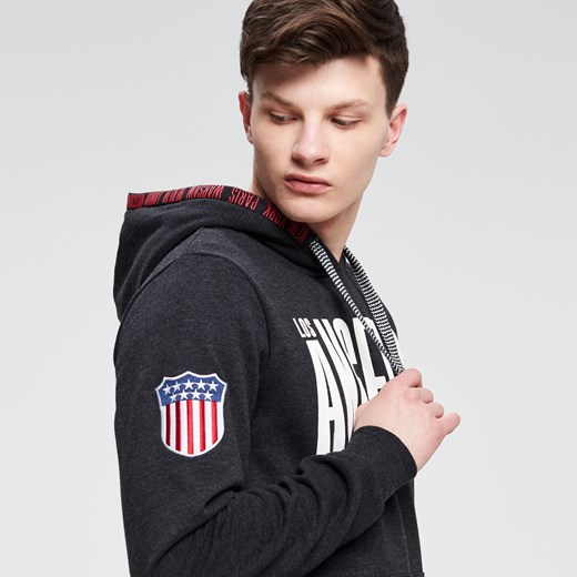 Cropp - Bluza los angeles - Czarny Cropp szary S 
