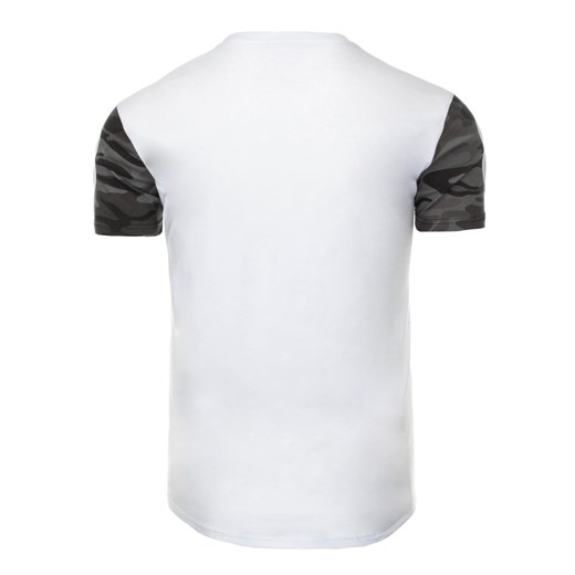 T-shirt męski z nadrukiem biały (rx1766)  Dstreet M 