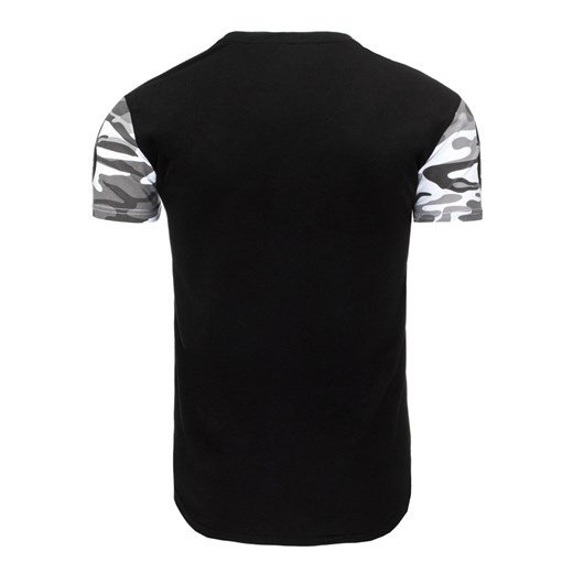 T-shirt męski z nadrukiem czarny (rx1768)  Dstreet L 