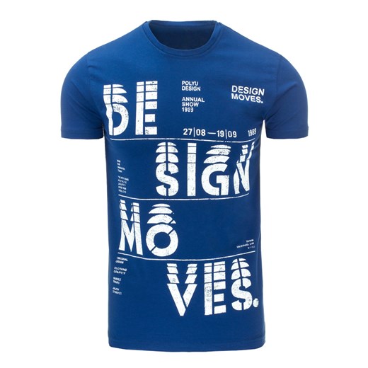 T-shirt męski z nadrukiem niebieski (rx1803) Dstreet  XL 