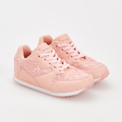 Reserved - Sportowe buty z koronką - Różowy rozowy Reserved 27 
