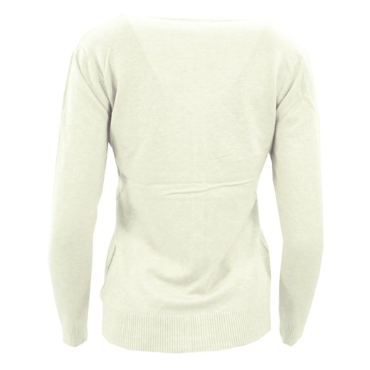 Sweter rozpinany z ozdobnymi kamyczkami (kremowy) bezowy  L/XL eStilex