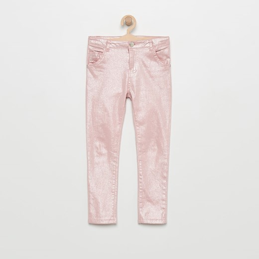 Reserved - Blyszczące spodnie - Różowy bezowy Reserved 116 