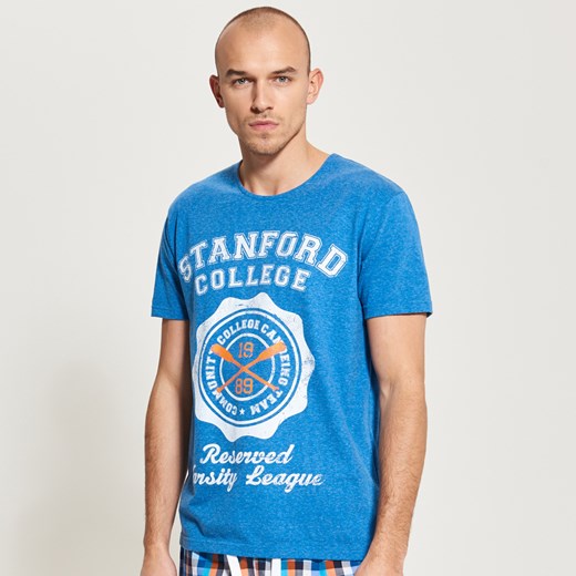 Reserved - Piżama z nadrukiem - Niebieski Reserved niebieski XL 