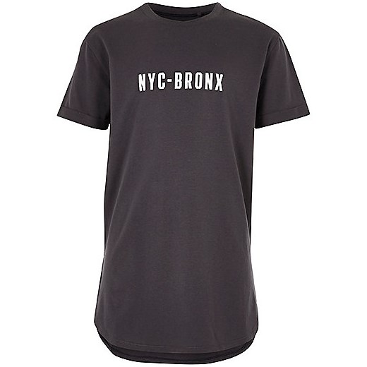 Boys khaki green curved hem t-shirt 