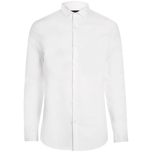 White formal skinny stretch shirt 