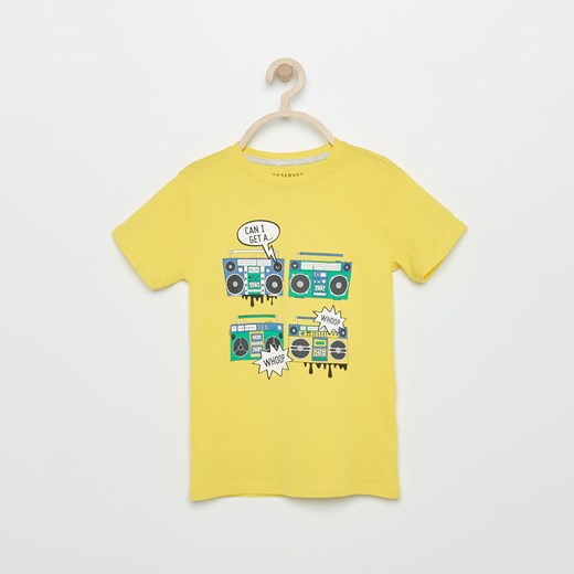 Reserved - Wzorzysta koszulka - Żółty Reserved zolty 152 