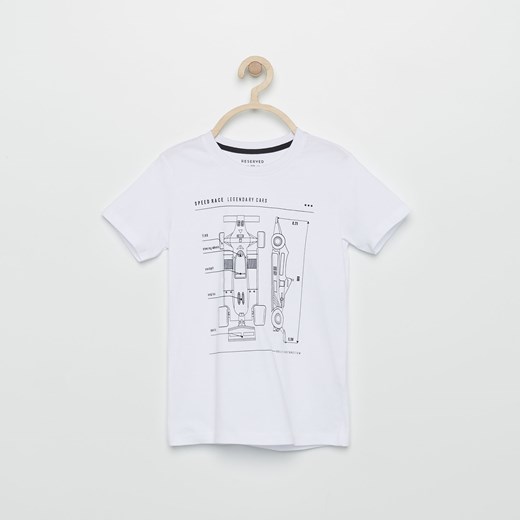 Reserved - T-shirt z nadrukiem - Biały  Reserved 158 