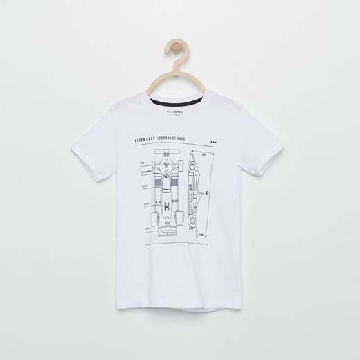 Reserved - T-shirt z nadrukiem - Biały  Reserved 146 