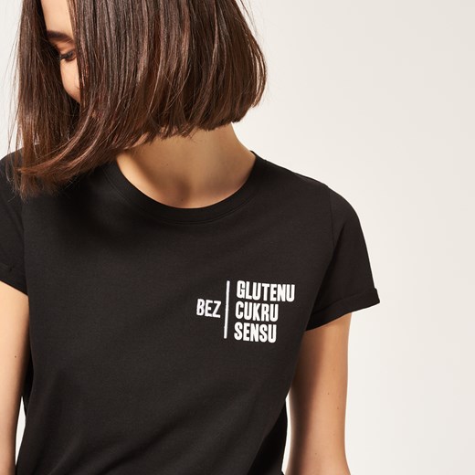 Reserved - T-shirt bez glutenu - Czarny czarny Reserved L 