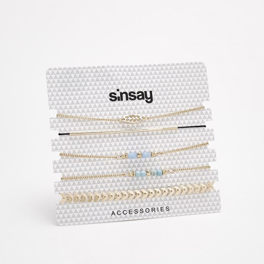 Sinsay - 5 pack bransoletek - Wielobarwn szary Sinsay One Size 