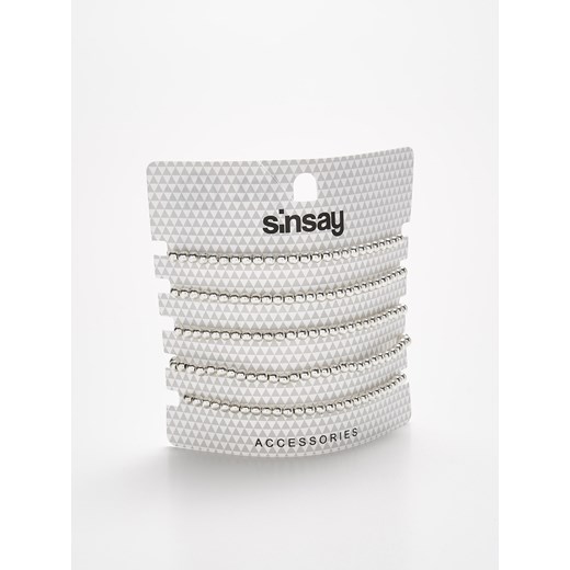 Sinsay - 5 pack bransoletek - Szary Sinsay szary One Size 