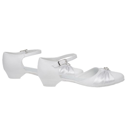 Pantofelki buty komunijne dla dziewczynki KMK 90 Białe