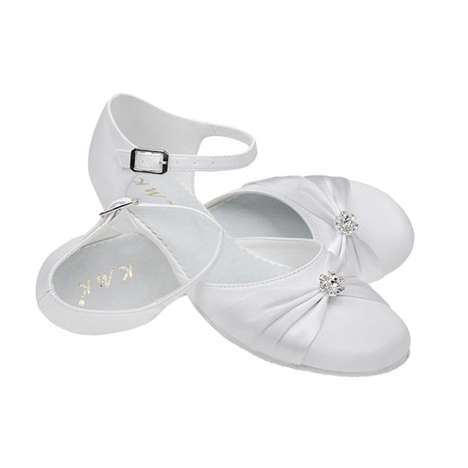 Pantofelki buty komunijne dla dziewczynki KMK 90 Białe