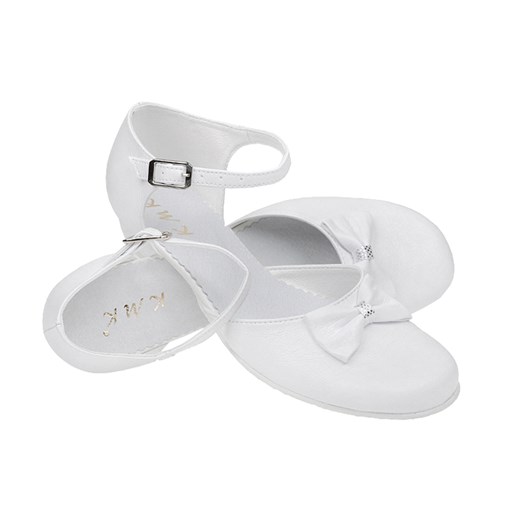 Pantofelki buty komunijne dla dziewczynki KMK 163 Białe