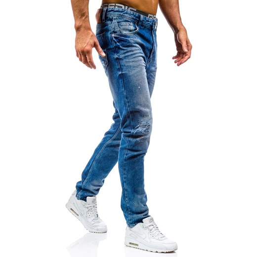 Niebieskie spodnie jeansowe męskie Denley 0165-1 Denley.pl  31 